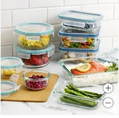 New Snapware Pyrex 18-piece Glass Food Storage Set, Airtight, Leak-Proof