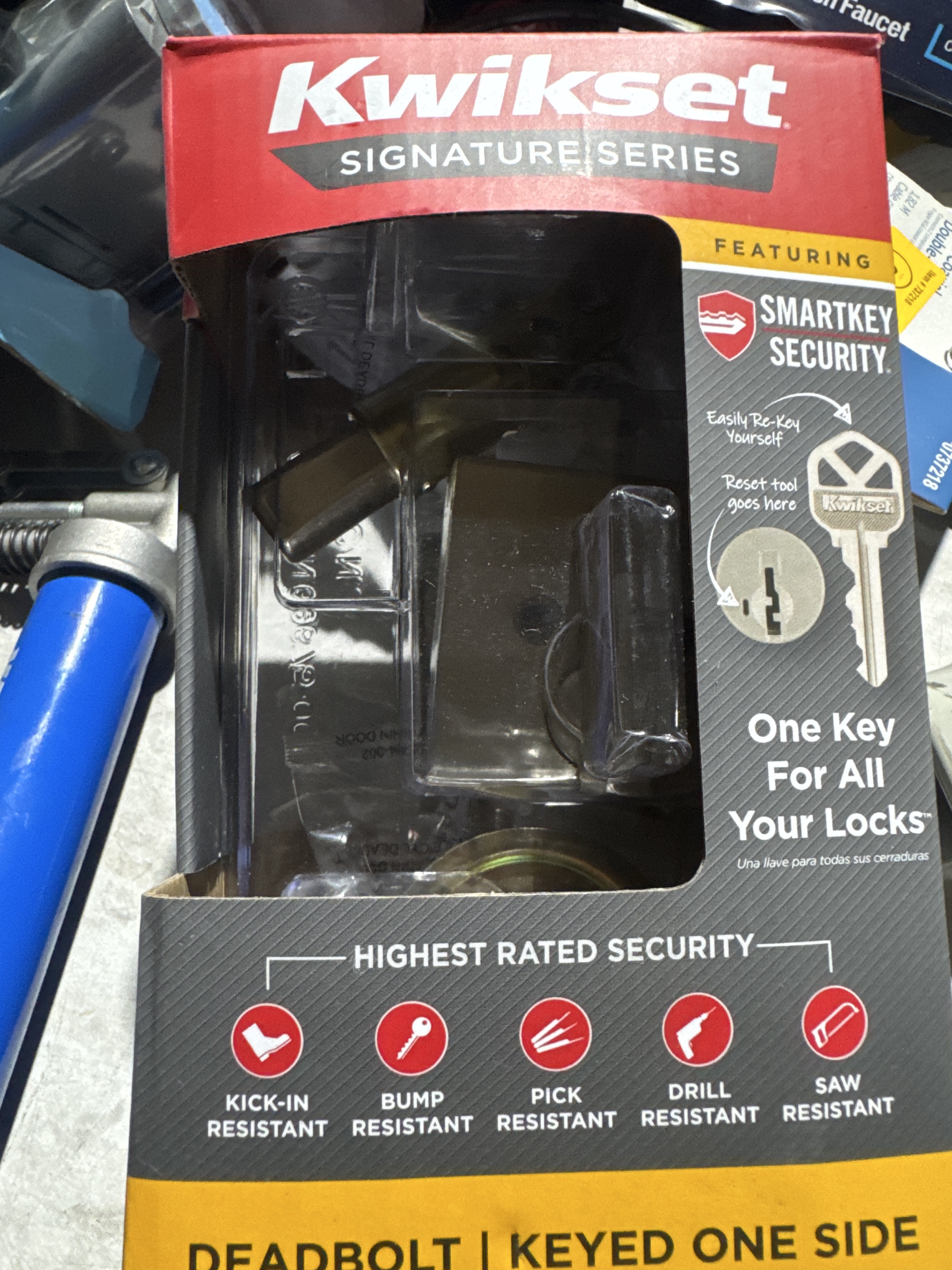 Kwikset Signature Series 258 Satin Nickel Low Profile Deadbolt with SmartKey Pack
