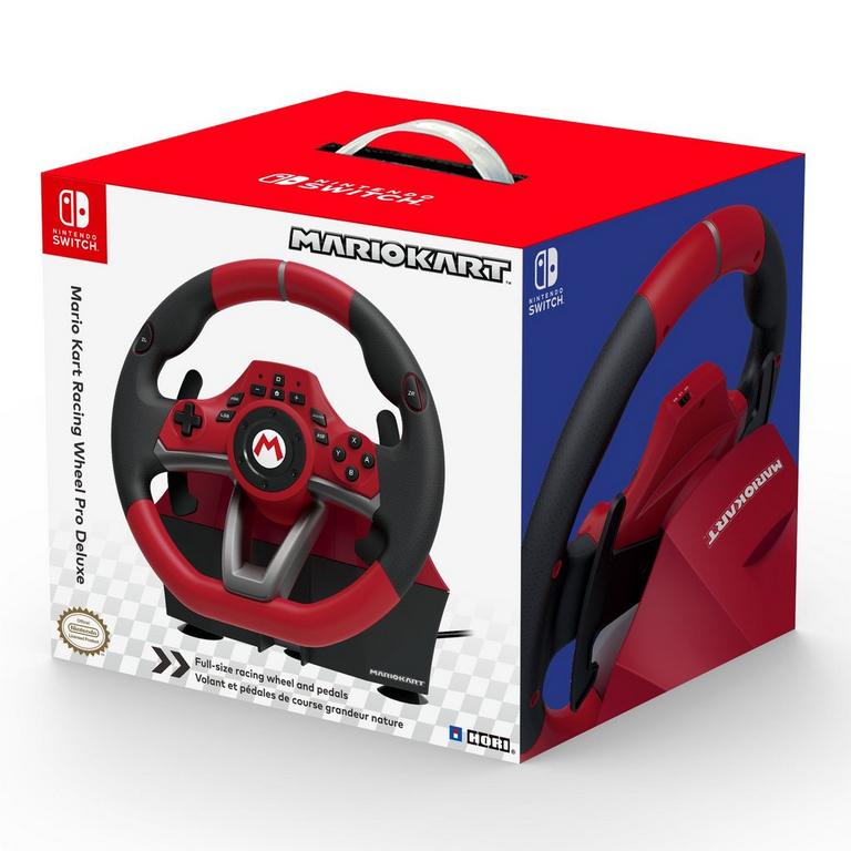 Hori - Red and Black Super Mario Kart Edition Nintendo Switch Deluxe Pro Video Game Racing Wheel