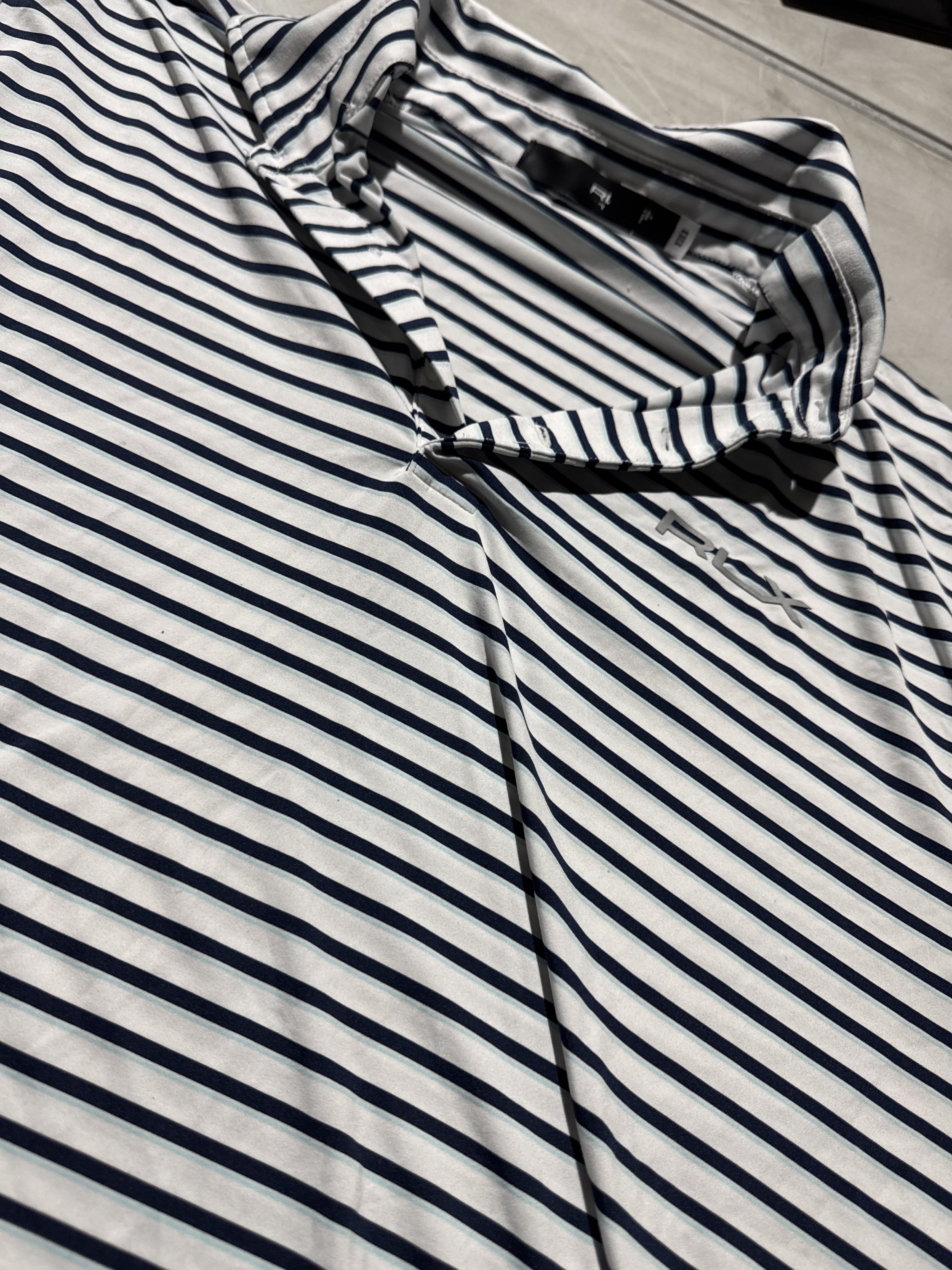 Polo Ralph Lauren Blue White Stripe Short Sleeve XXL