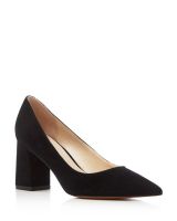 MARC FISHER LTD Pointed Toe Block Heels Pumps Black Suede 7 1/2 M EXCELLENT COND