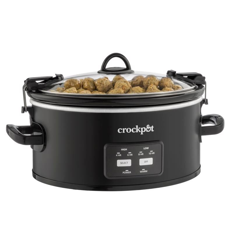 Crock-Pot One-Touch Control 6-Quart Cook & Carry Slow Cooker Matte Black