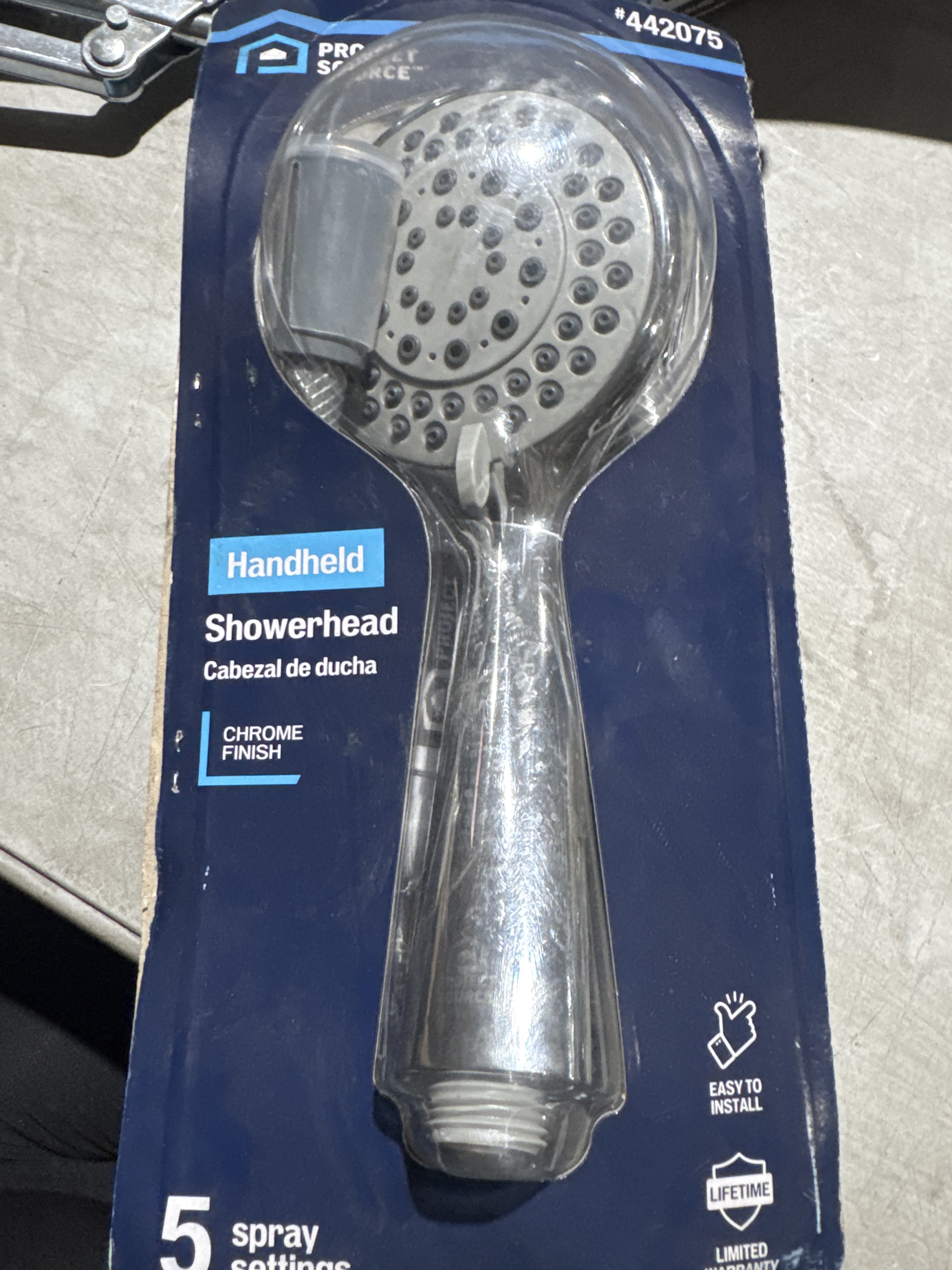 AquaSource 4-in 2.0-GPM (7.6-LPM) Chrome 5-Spray WaterSense Hand Shower