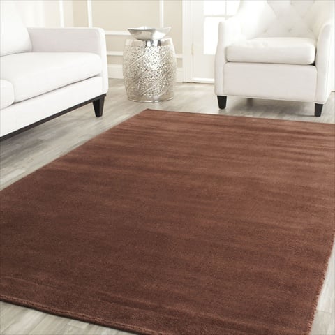 SAFAVIEH Himalaya Rachelle Solid Wool Area Rug Brown 8 x 10