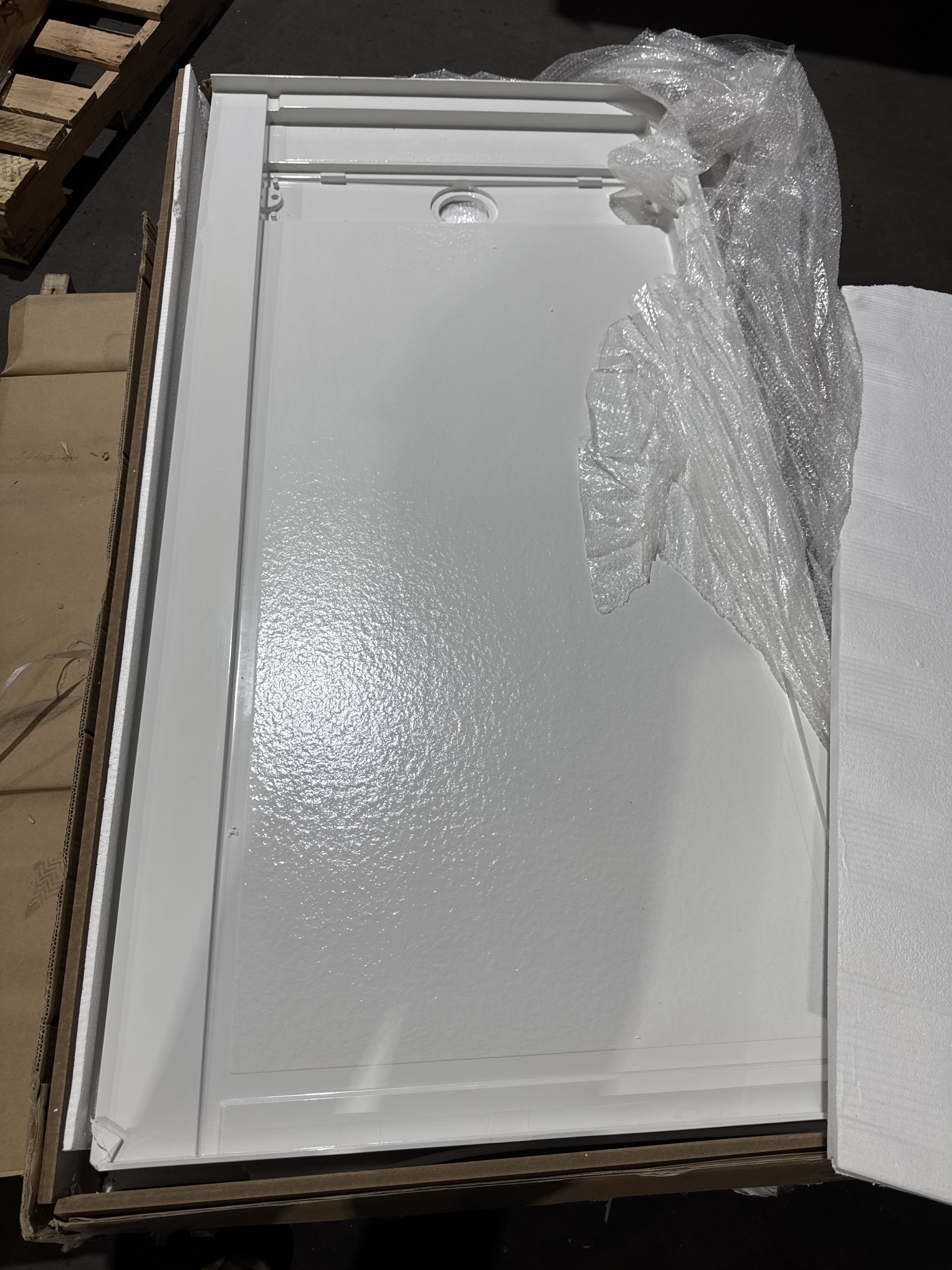 Acrylic Shower Base Durable Rectangular Pan with Stainless Steel Drain (Right/Left/Center) Easy Assembly &  (See Attached Photo)