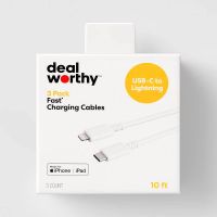 10ft USB C to Lightning 3pk Charging Cable - dealworthy™ - White : Target