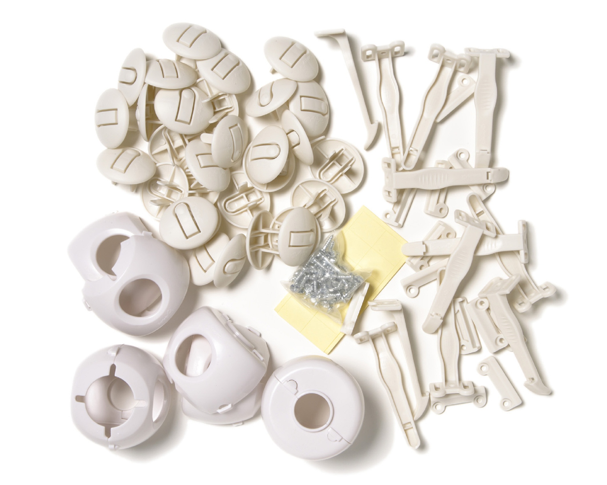 Safety 1st Safety Essentials Childproofing Kit - White 46pc: Adhesive Backing, Tool-Free Assembly, Polypropylene Material